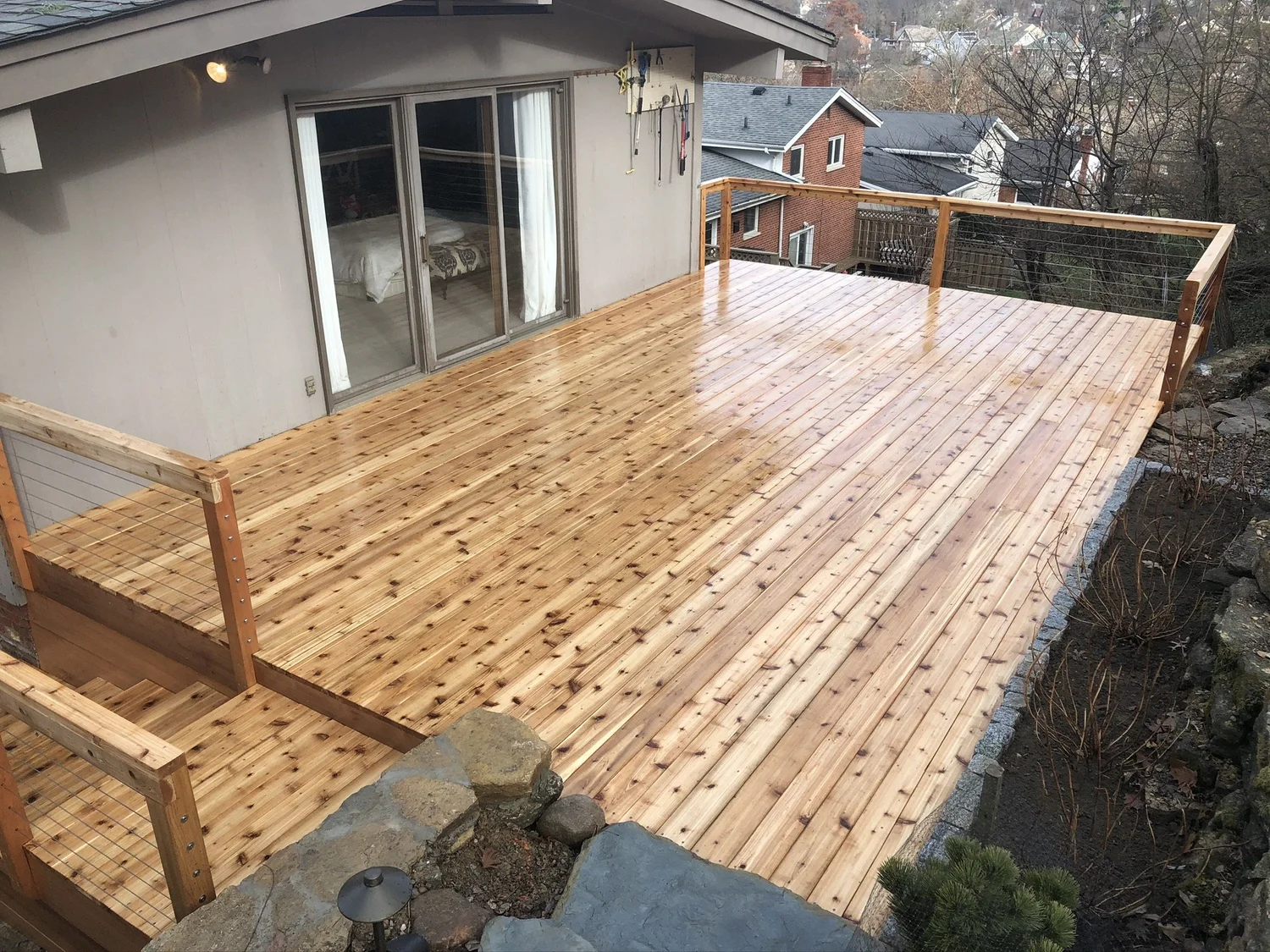 Restored wood deck ready for seasonal maintenance